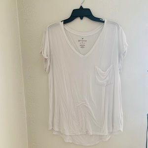 American Eagle White Pocket Tee